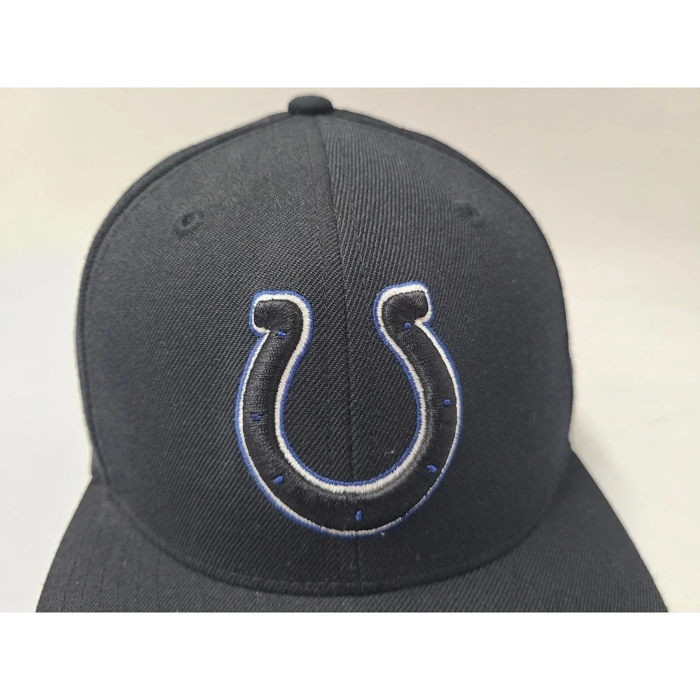Indianapolis Colts Reebok Fitted 7 1/2 Hat Cap Wool Men Women NFL Football Black
